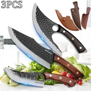 3PCS Stainless Steel Set Professional Chef Knife Multipurpose Kitchen Knives Sharp Sashimi Utility Knife Unique Gift for Men