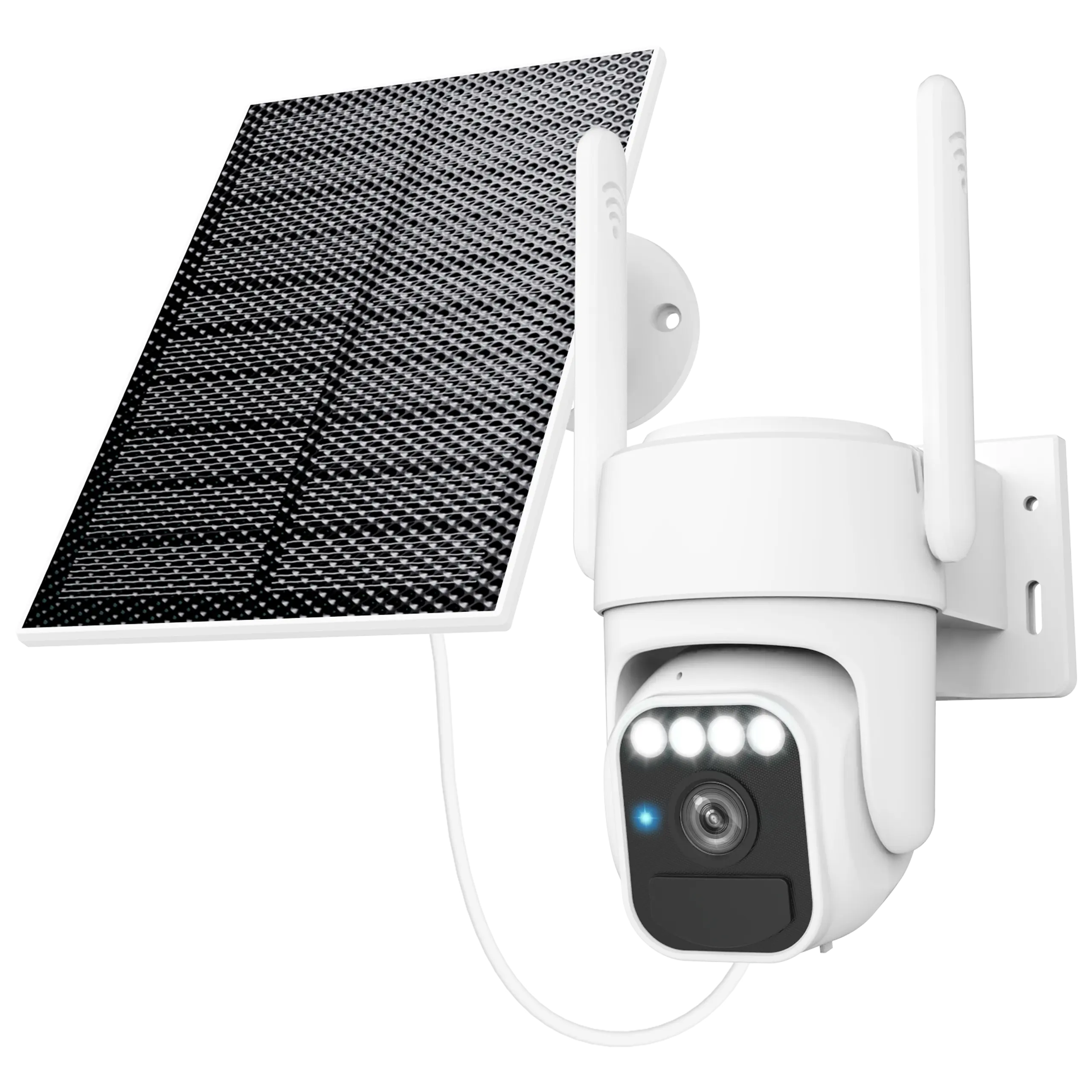 Solar Security Camera Outdoor Wireless, Supports 2.4GHz WiFi Only, Pan & Tilt Control, Motion Detection, Two-Way Audio, Color Night Vision, IP65 Weatherproof Security Camera for Home Surveillance