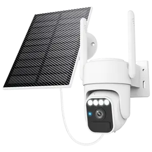 Solar Security Cameras Wireless Outdoor, 360°View, Color Night Vision, SD/Cloud Storage, Auto Tracking, 2-Way Talk, 2.4GHz WiFi, IP65 Waterproof