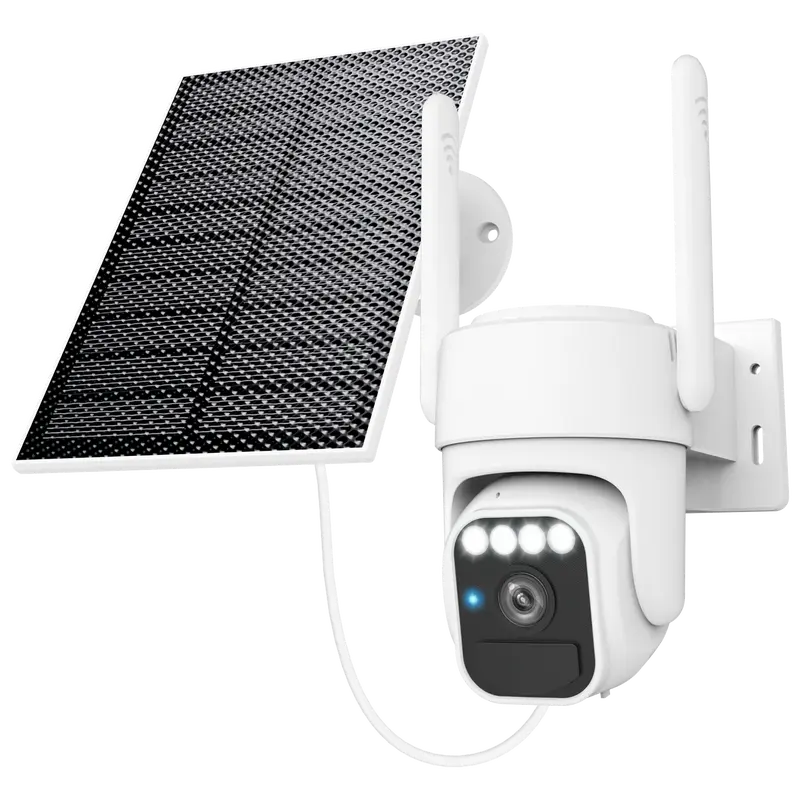 Solar Security Camera Outdoor Wireless, Supports 2.4GHz WiFi Only, Pan & Tilt Control, Motion Detection, Two-Way Audio, Color Night Vision, IP65 Weatherproof Security Camera for Home Surveillance