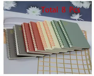 Spiral Notebook, 8 Pcs 4 Color A6 Size Thick Plastic Hardcover 7mm College Ruled Paper 80 Sheets (160 Pages) Journal for School and Office Supplies (8 Pcs A6)