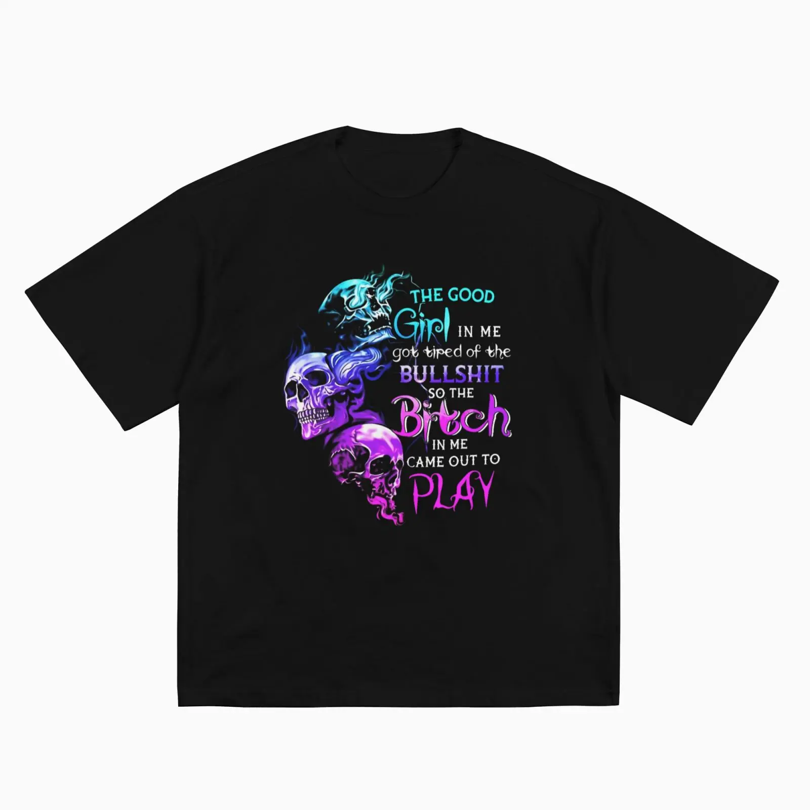 Men's Skull Rose Graphic T-Shirt, Casual Loose-Fit 100% Cotton Short-Sleeve Round Neck Tee for Everyday Wear, Tshirt, Baggy, Shortsleeve, Menswear, Childrens Day, Breathable Fabric, Crew Neck, Basics, Chinese New Year, Graphic Print, Fashion, Figure, Part