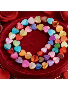 6/10mm Natural Stone Colorful Heart-shaped Loose Spaced Beads for DIY Jewelry Making Couple Bracelets, Necklaces, Earrings, Handicraft Accessories, Valentine's Day Gifts