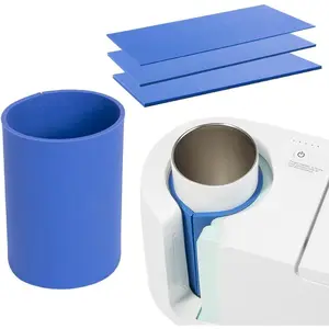 9.8 x 4.7 Inch  Sublimation Mug Tumbler Wrap Blue Insert for Cricut Mug Press Accessories,3 Pieces 3 Thicknesses Suitable for Sublimation Tumblers Cups Mugs Printing
