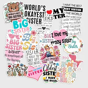 Sticker Pack 20 pcs Big Sister Stickers, Cute Sibling Pride Vinyl Decals for Laptop Bottle