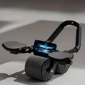 2025 Ab Roller Wheel with Automatic Rebound, Timer & Knee Mat – Ultimate Core Trainer for Abs, Back & Full Body Workouts at Home