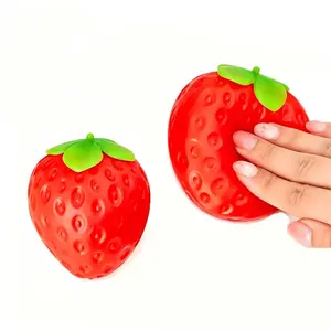 Strawberry Squishy Stress Relief Toy - Squishies, Fidgets Squishies, Fast-Rebound Soft Squeeze Ball for Kids, Ideal Gift for Office & Home