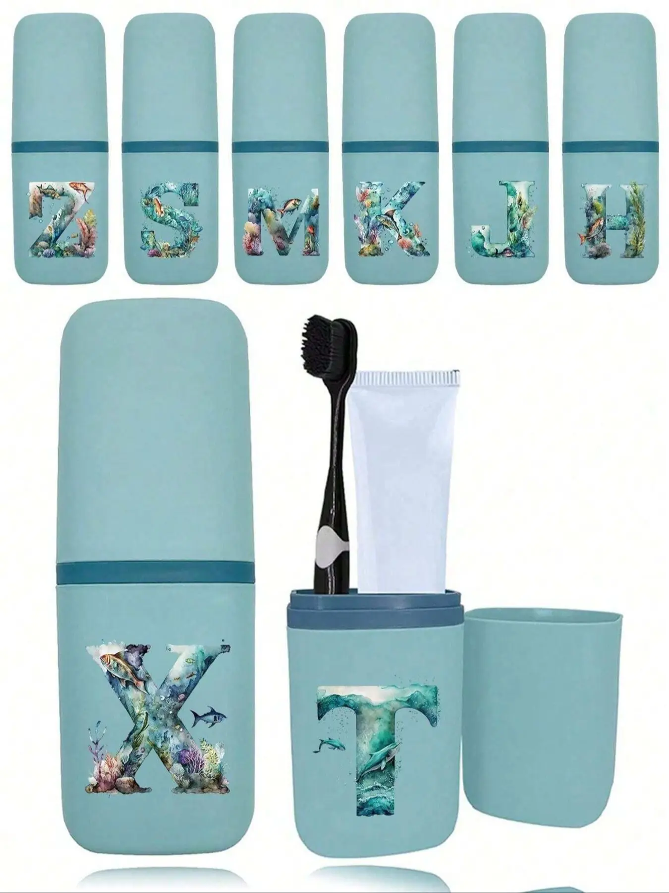Travel Toothbrush Holder Case, Bathroom Accessories, Outdoor Camping Storage Box, Dustproof Letter Series Organizer, Essential Summer Travel Items