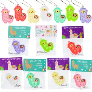Funeta Llama Pop-It Valentines for Kids – 30-Pack Non-Candy Classroom Gifts