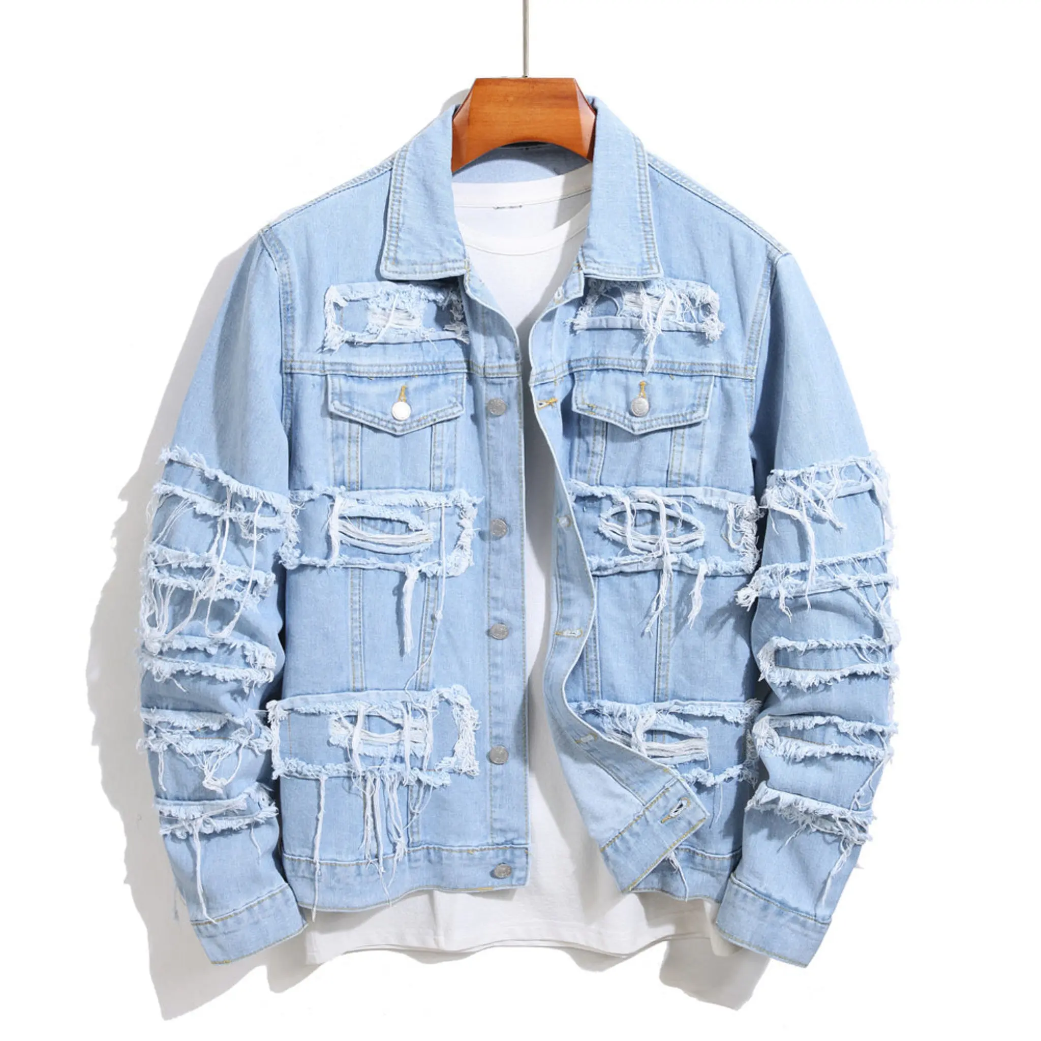 Distressed Denim Fashion Jacket