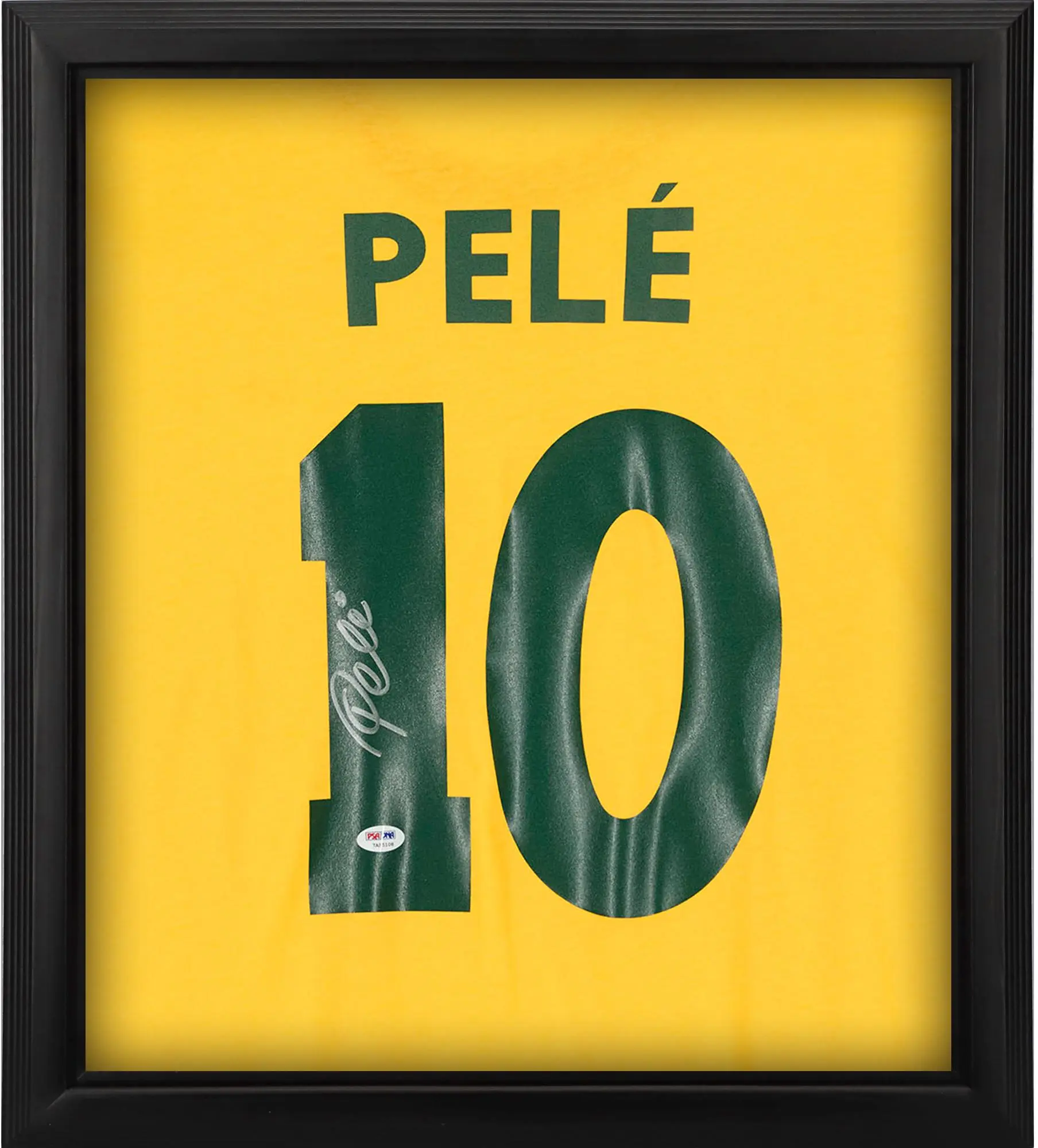 Pele Brazil National Team Framed Autographed Yellow Jersey Shadowbox - Fanatics Authentic Certified