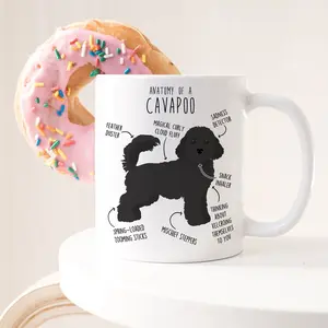 Black Cavapoo Coffee Mug, Cute Cavapoo Gift, Cavoodle Dog Lover, Cavapoo Mom Cavapoo Dad, Doodle Poodle Mix Cross, Dog Lover