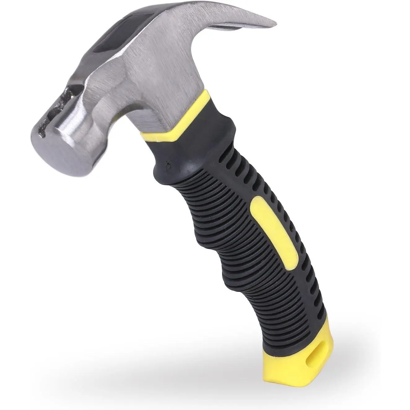 8-oz. All-Purpose Stubby Hammer with Built-in Magnetic Nail Holder, Durable Alloy Steel Head, Ergonomically Designed Fiberglass Handle, Easy Start with 1-Handed Operation | Ideal for Household Projects, Garage, Easy Start With One-Handed Operation