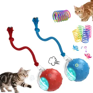 Interactive Cat Toys Ball - 2025 upgraded with  Obstacle Avoidance, Interactive Electric Rolling Cat Toy Ball with Rope  lazycat  ball Striped USB Charged Cat Ball Toy Rechargeable Smart Rolling Cat Ball version interactive pettoys interactive  balls