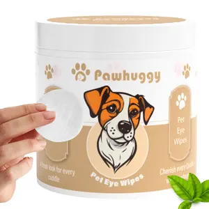 Pawhuggy - 100 Units - Pet Eye Wipes - Tear Stain Remover for Dogs & Cats, Puppy Essentials for Pet Parents - Gently Cleans Eyes & Reduces Tear Stains for a Fresh Look, Empathetic Care