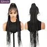 SuperNova 32 Inch Full Lace Synthetic Braided Wig High Ponytail Natural Hairline Women's Wig with Natural Hairline and Comfortable Fit Ponytail Wig Braided Hair Wigs Synthetic Fiber Wigs