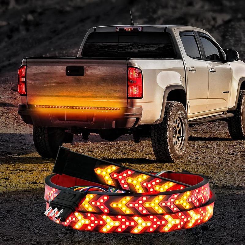 59 Inch Car LED Light Bar,Arrow Turn Signals, IP67 Waterproof,Dynamic Fishbone Shaped Decorative Light, Car Tailgate LED Light Bar,for Truck Pickup SUV RV, Car Light Embellishments lamp lighting