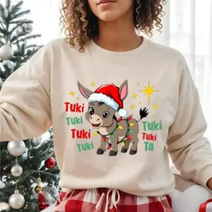 Tuki Tuki Donkey Shirt, Feliz Navidad Shirt, Mexican Christmas Sweatshirt, Mi Burrito Sabanero Sweater, Unisex Sweater Pullover Tee
