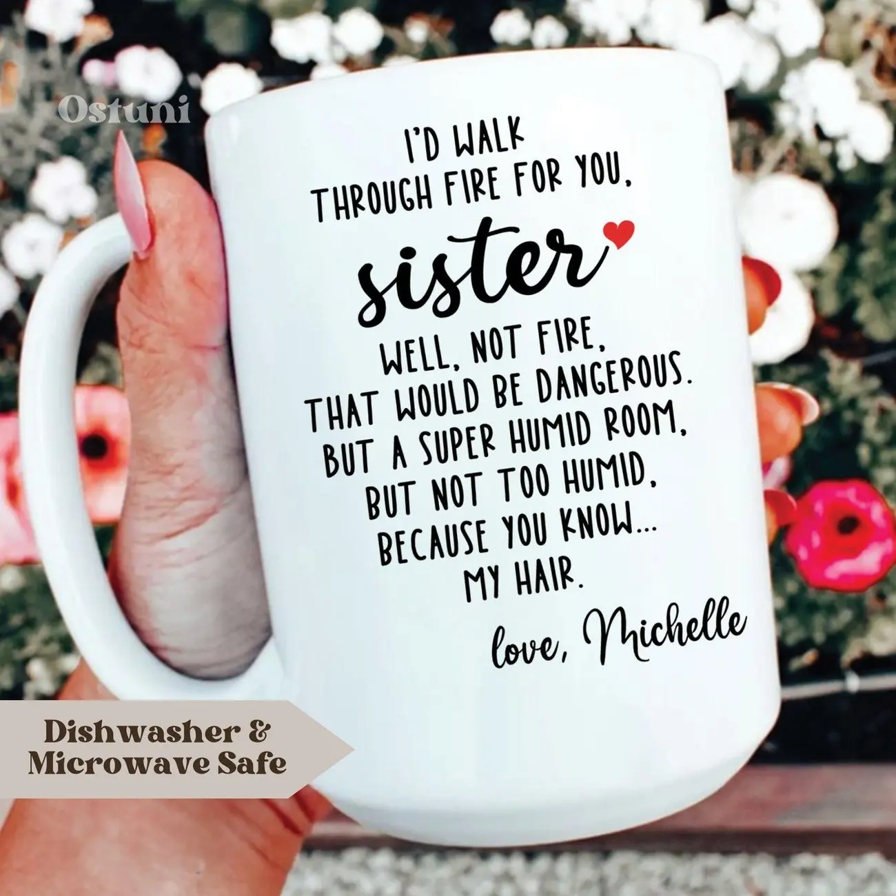 Sister Coffee Mug, Personalized Gift For Sister, Custom Sister Mug, Sister Gifts, Sister Coffee Cup, Sister Birthday Gift,  (OS-SHCX4R)