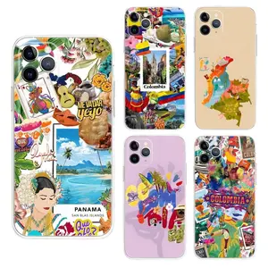 Colombia Summer Latina Phone Cases For iPhone 17 Promax Pro Air 16 Plus 15 14 13 12 11 Transparent Soft Shockproof Protective Cover