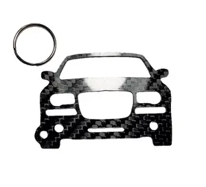 Carbon Fiber keychain for Chrysler 300C SRT8 (2005-2010) Inspired Keychain Lanyard  front view Glossy Twill
