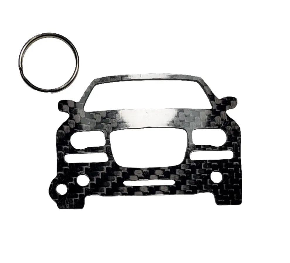 Carbon Fiber keychain for Chrysler 300C SRT8 (2005-2010) Inspired Keychain Lanyard  front view Glossy Twill