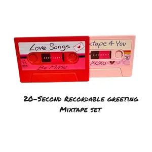 2-pc Set,Recordable Greeting Cassette tapes,Recordable greeting cards, 4in-Recordable greeting cassette set