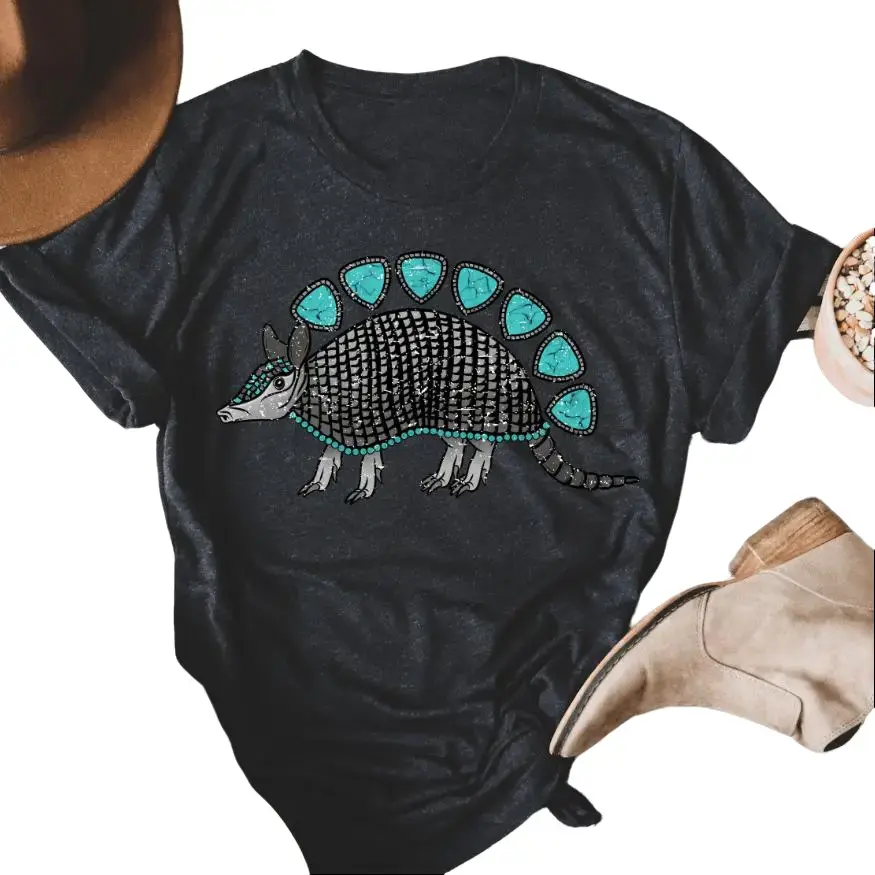 Turquoise Armadillo Graphic Tee