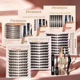 Focipeysa FoxTail Lash Clusters | Siren Eyes LC Curl 10-18mm Wispy Fox Eye Eyelash Clusters | Natural,Ultra-Dense, Waterproof, All-Day Hold | with Bond and Seal,Tweezers | Easy DIY for Beginners, Salon-Quality Home Lashes#TikTokShopFallDealsForYou