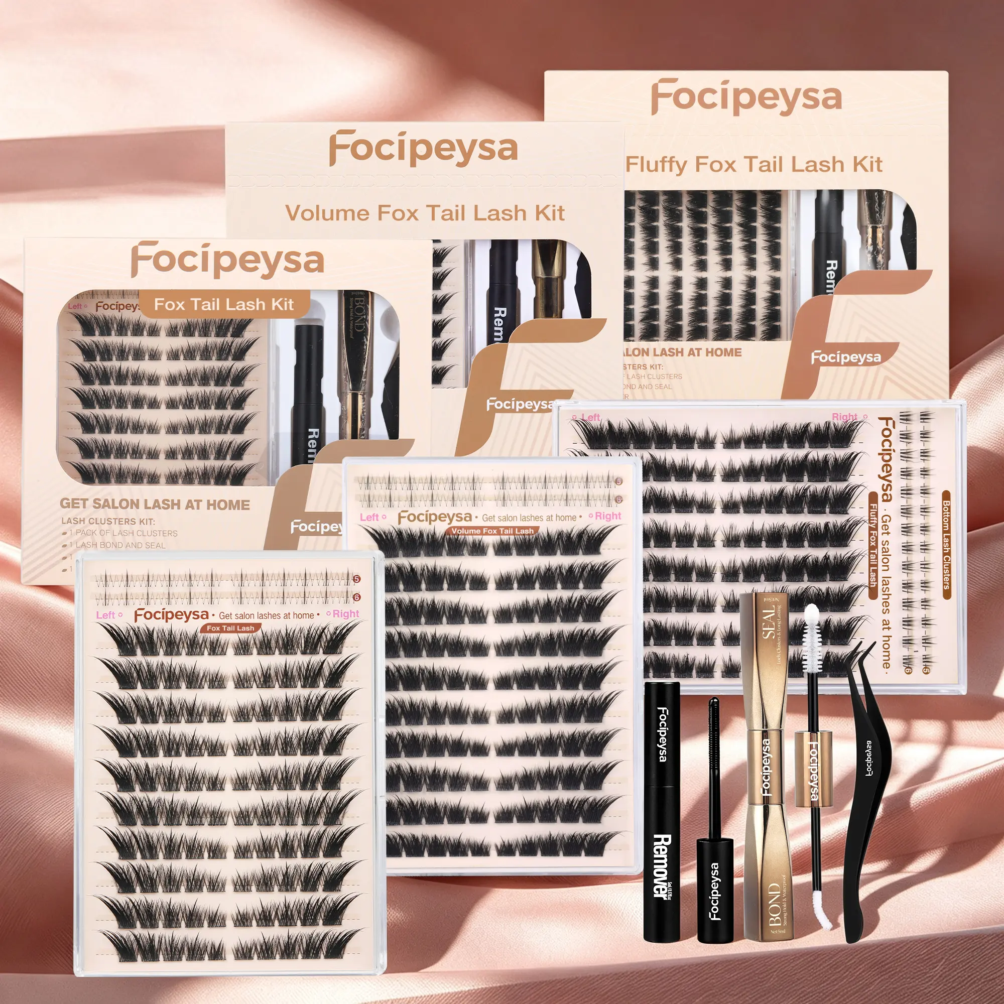 Focipeysa FoxTail Lash Clusters | Siren Eyes LC Curl 10-18mm Wispy Fox Eye Eyelash Clusters | Natural,Ultra-Dense, Waterproof, All-Day Hold | with Bond and Seal,Tweezers | Easy DIY for Beginners, Salon-Quality Home Lashes#TikTokShopFallDealsForYou
