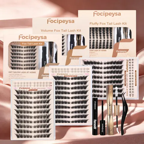 Focipeysa FoxTail Lash Clusters | Siren Eyes LC Curl 10-18mm Wispy Fox Eye Eyelash Clusters | Natural,Ultra-Dense, Waterproof, All-Day Hold | with Bond and Seal,Tweezers | Easy DIY for Beginners, Salon-Quality Home Lashes#TikTokShopFallDealsForYou