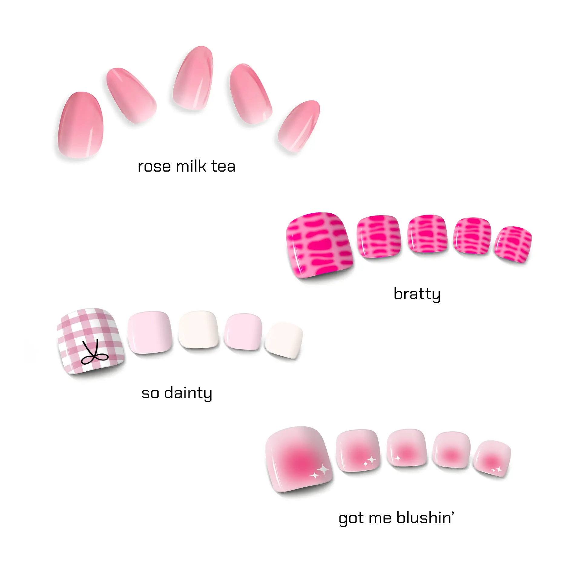 Kijibae XOXO Collection Semi Cured Gel Nail Strips Long Lasting Nail Sticker
