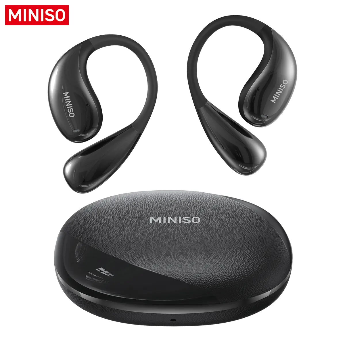 MINISO MS168 Open-Ear True Wireless Bluetooth 5.4 Headset - IPX5 Waterproof, HIFI Airy Sound Audio Electronic, Lightweight Wireless Earbuds with Built-in Mic for Gaming, Sports