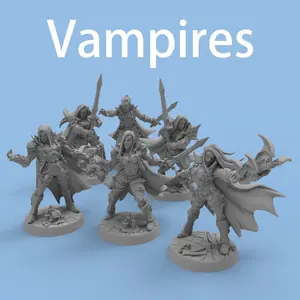 6 Pcs DND Vampires Undead Miniature Paintable 3D Printed Models for TRPG Tabletop Game Accessories