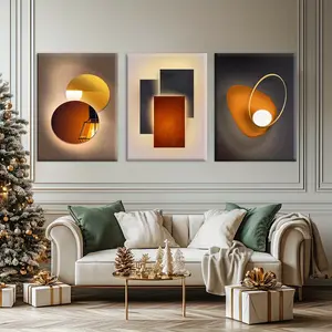 2D 3-Piece Modern Abstract Oil Painting Canvas Set with Wooden Frame - HD 8K, Waterproof and Odorless Wall Decoration, Suitable for Living Room, Bedroom, Office - Perfect Home Decoration Gift (Pre-Frame Canvas) Hanging Print Ornaments Artistic Photo