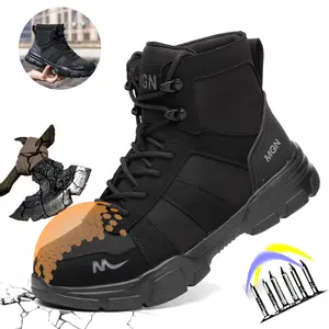 Work Boots Indestructible Safety Shoes Men Steel Toe Shoes Puncture-Proof Sneakers Non Slip Work Shoes all-season outdoor Protective Boots industrial construction shoes