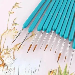 11pcs/set Miniature Paint Brushes, Detail Fine Tip Paint Brushes Set, Classic, Suitable for Acrylic Painting, Oil, Watercolor, Face, Nail, Scale Model Painting, Line Drawing, Fine Tip Precision