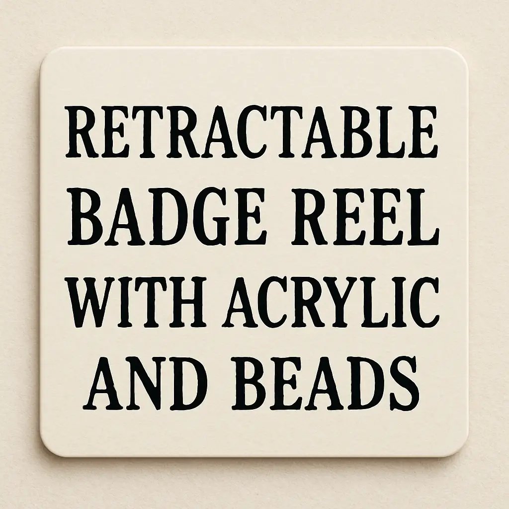 Retractable Badge Reels with Beads 1 Badge Reel for $8-10 ONE BADGE REEL WITH BEADS Office Supplies