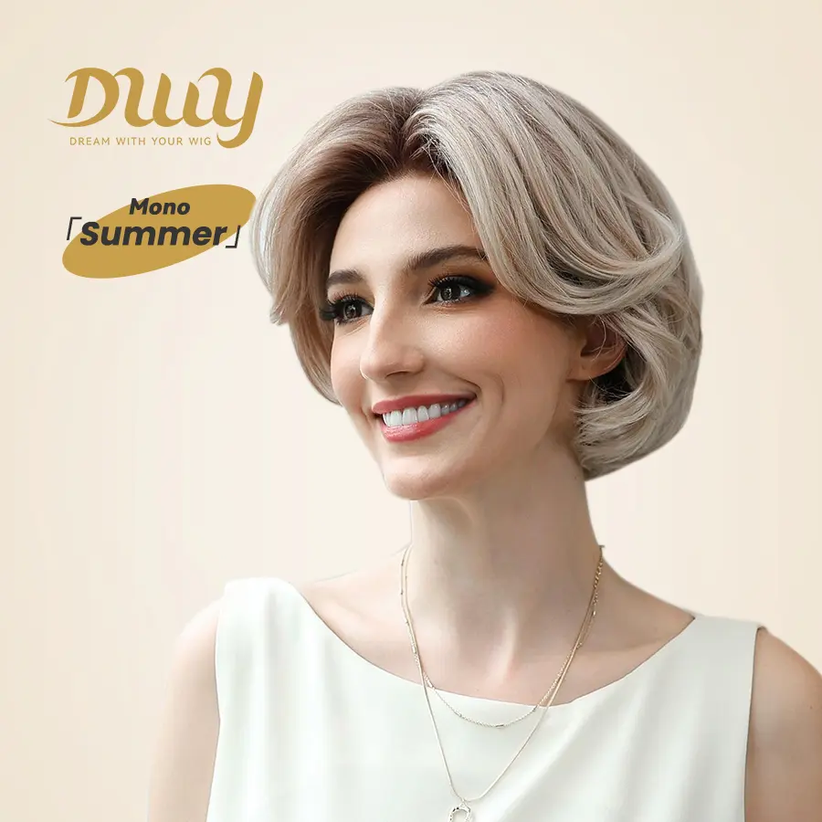 Summer-DWY Mono Lace Front Free Part Short Blonde Curly Bob Glueless Synthetic Wig for Women 10 Inches, Lacefrontwig, Synthetic Material Wigs, Wigs Glueless