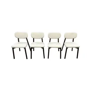Hoft Home Maia Dining Chair Set of 4 - Ivory and Walnut