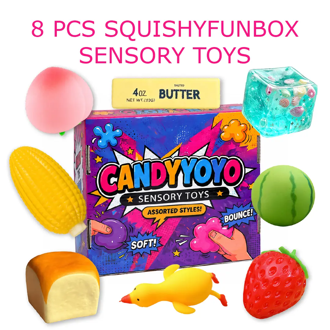 8 Pieces Set Malt Sugar Stress Relief Fidget Toys, Sensory Bundle, Creative Slow-Rebound Squishy, 8 Different Styles Summer Wins, Deals for You, Back to School Gift Box,Food Themed Soft Fidget Squishies