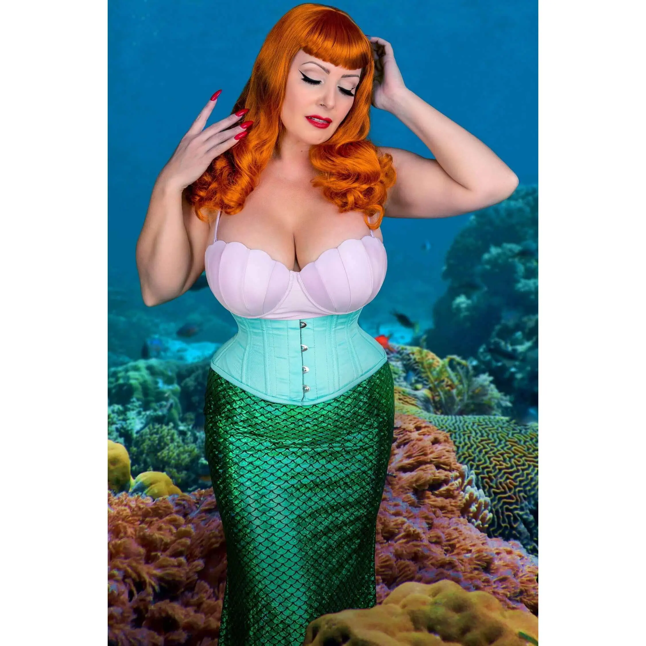 The Little Mermaid In Mint Green Corset