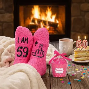 Funny Birthday Gifts for Senior Women - Novelty Socks for Older Women Aged 51-60 Years, Comfortable Cotton Blend Gifts for Mom Grandma Aunt, Humorous Gifts for Elderly Women, Perfect for Christmas Retirement Party