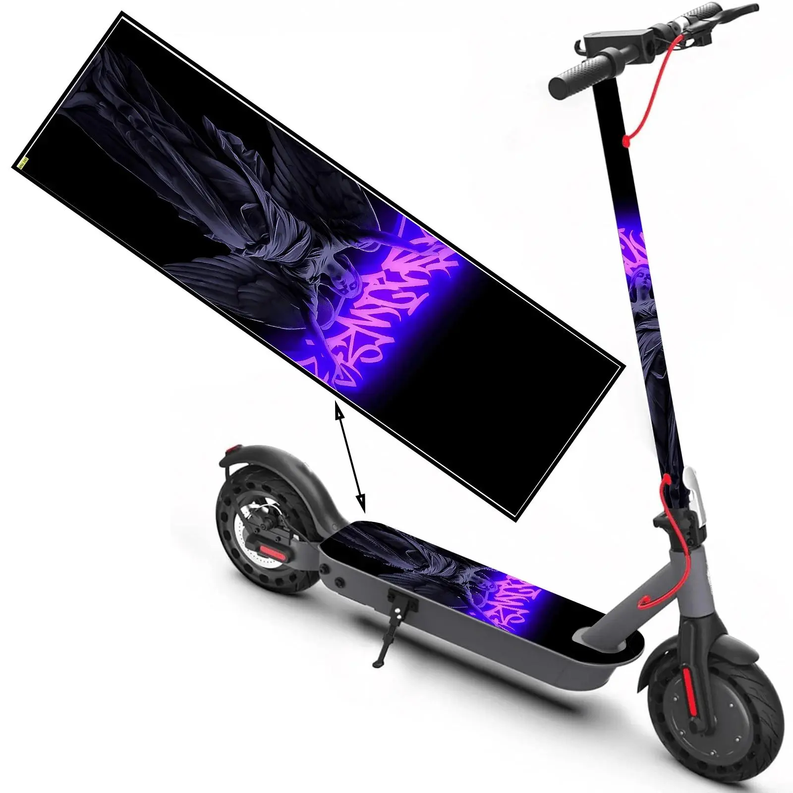 Neon Angel, Trend Scooter Stickers, Skateboard Stickers, Scooter Floor Mat Stickers, Personalized Cool Skateboard Accessories