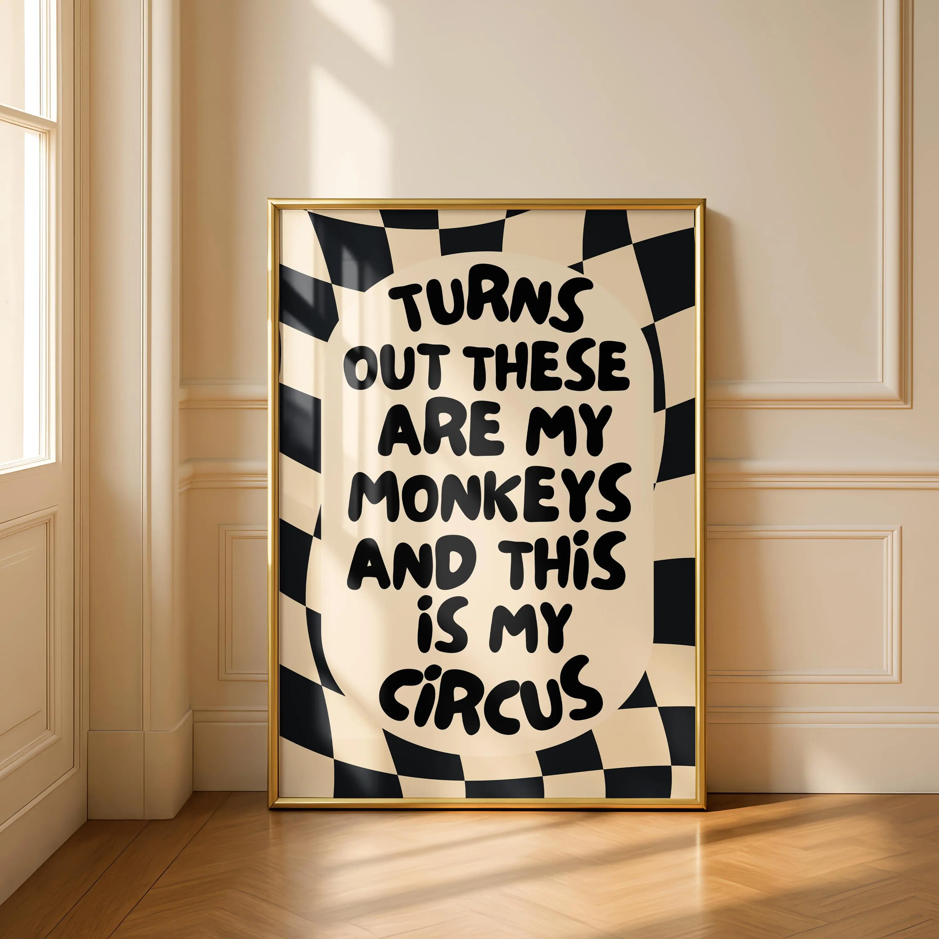 Funny Wall Art Print - Family Prints - Checkered Poster - Alternative Home Decor