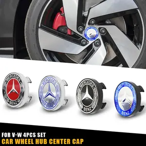 4pcs 60mm Car Wheel HUB Center Caps Stickers for Mercedes Amg W204 W205 W222 C180 C200 Accessories
