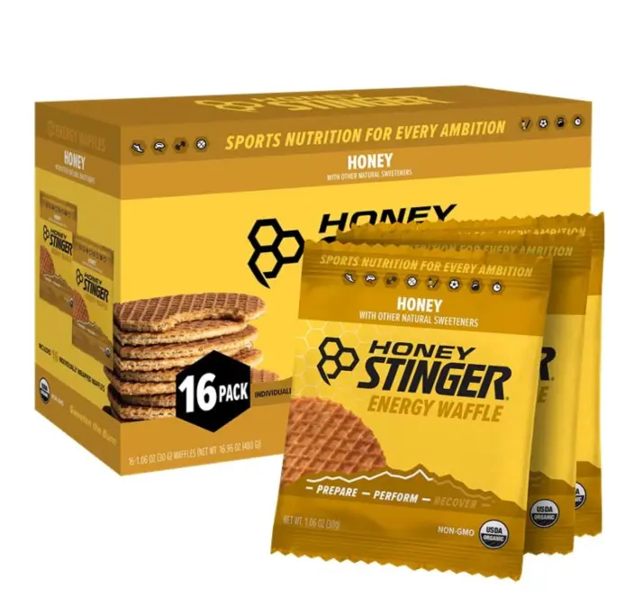 Honey Stinger Organic Honey Waffle, Energy Stroopwafel for Exercise, Endurance and Performance, Sports Nutrition for Home & Gym, Pre and Post Workout, 16.96 Ounces (Pack of 16)