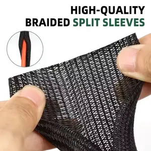 Braided Cable Sleeve Flame Retardant Wire Loom Protector Cord Management Tubing