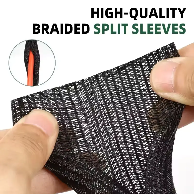 Braided Cable Sleeve Flame Retardant Wire Loom Protector Cord Management Tubing Braided Cable Sleeve Flame Retardant Wire Loom Protector Cord Management Tubing