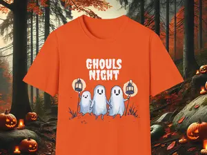 Ghouls Night Halloween Ghost T-Shirt | Cute Halloween Graphic Shirt for Girls Night | Perfect for Fall, Parties, and Trick or Treat